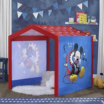 Disney Mickey Mouse Indoor Playhouse with Fabric Tent + Mickey Mouse Chair Desk with Storage Bin