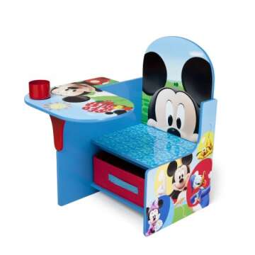 Disney Mickey Mouse Indoor Playhouse with Fabric Tent + Mickey Mouse Chair Desk with Storage Bin