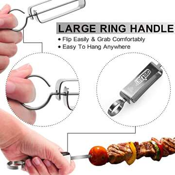 GRILLART Kabob Skewers - 10PCS Metal BBQ Skewers with Slider