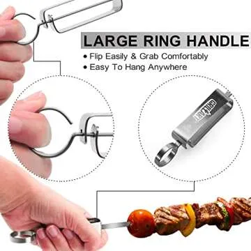 GRILLART Kabob Skewers - 10PCS Metal BBQ Skewers with Slider