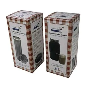 64oz Half Gallon Cold Brew Coffee and Tea Maker Stainless Steel Filter For Wide Mouth Mason Jar With...