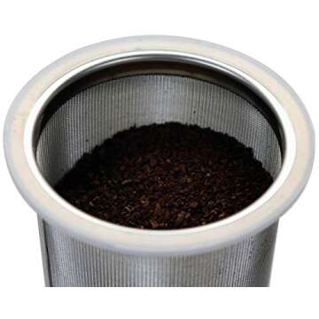 64oz Half Gallon Cold Brew Coffee and Tea Maker Stainless Steel Filter For Wide Mouth Mason Jar With Lid And 2 Silicone Seals | Fine Mesh Stainless Steel Cold Brew Coffee Maker Filter