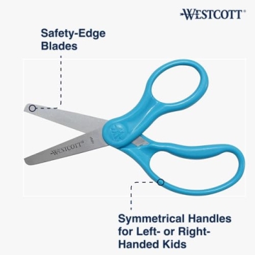 Westcott Kids Safety Scissors Blunt Tip Blue Ages 4-8
