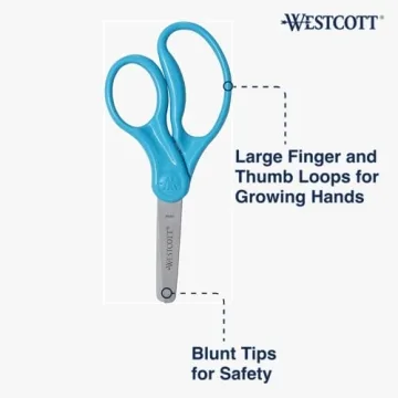 Westcott Kids Safety Scissors Blunt Tip Blue Ages 4-8