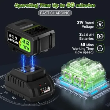 RYAHT Cordless Leaf Blower 21V with 2 Batteries and Charger