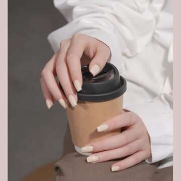 GAOY Nude Brown Fall Gel Nail Polish Set, 6 Colors White Beige Dark Tan Taupe Soak Off Gel Polish Kit and 2 Pcs Glassy Gel Top Coat and Base Coat Set