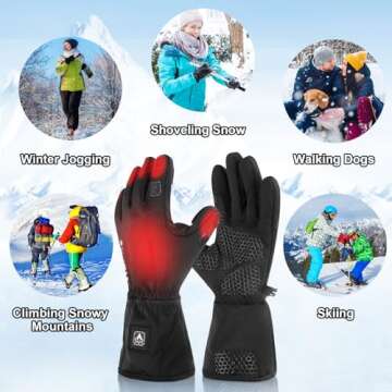 SAMLMAP Heated Gloves for Men Women Touchscreen Thermal Comfort