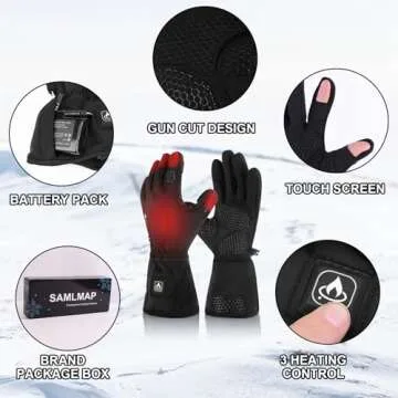 SAMLMAP Heated Gloves for Men Women Touchscreen Thermal Comfort