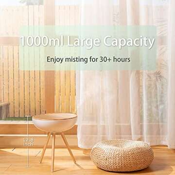 Large Essential Oil Diffuser Humidifier for Room , Big Wood Diffuser Easy Fill Clean BPA Free