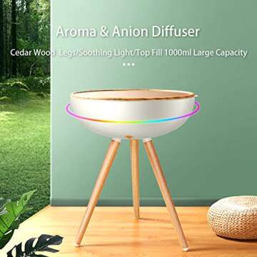 Large Essential Oil Diffuser Humidifier for Room , Big Wood Diffuser Easy Fill Clean BPA Free