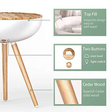 Large Essential Oil Diffuser Humidifier for Room , Big Wood Diffuser Easy Fill Clean BPA Free