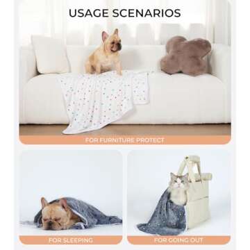 6 Soft Fluffy Pet Blankets in Cute Dot Design