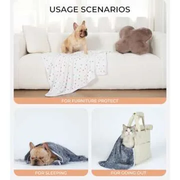 6 Soft Fluffy Pet Blankets in Cute Dot Design