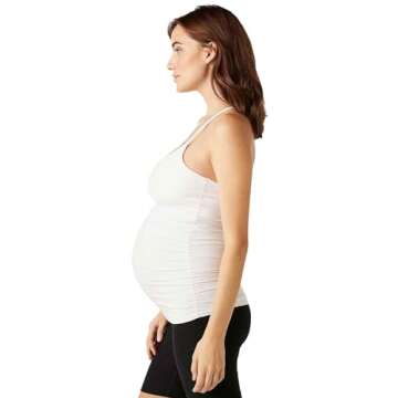 Beyond Yoga Womens Maternity Spacedye Slim Racerback Tank White Light SM One Size