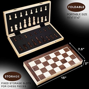 AMEROUS 15 Inch Portable Magnetic Travel Chess Set