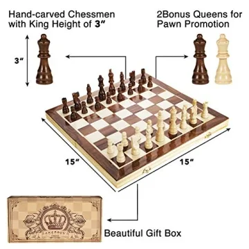 AMEROUS 15 Inch Portable Magnetic Travel Chess Set