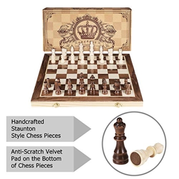 AMEROUS 15 Inch Portable Magnetic Travel Chess Set