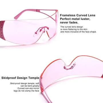 GUVIVI Y2K Wrap Around Sunglasses for Men and Women