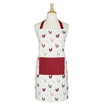 Cackleberry Home Farmhouse Chicken Cotton Bib Apron Pocket Adjustable Strap