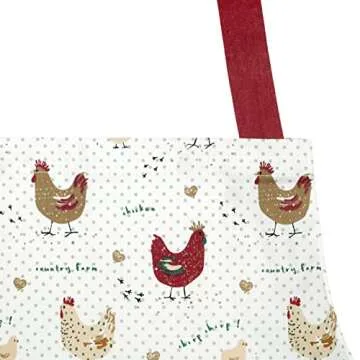 Cackleberry Home Farmhouse Chicken Cotton Bib Apron Pocket Adjustable Strap