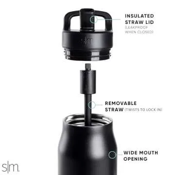 Simple Modern Water Bottle with Straw lid | Insulated Stainless Steel Thermos | Reusable Travel Wate...