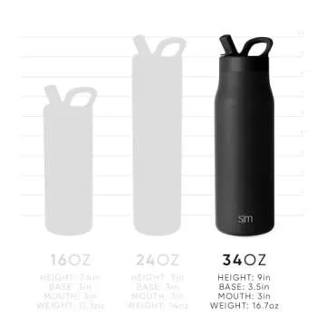 Simple Modern Water Bottle with Straw lid | Insulated Stainless Steel Thermos | Reusable Travel Water Bottles for Gym & Sports | Leak Proof & BPA Free | Mesa Collection | 34oz, Sea Glass Sage