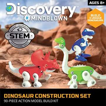 DISCOVERY #MINDBLOWN Dinosaur Construction Set - 90 Piece STEM Toy
