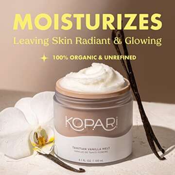 Kopari Organic Tahitian Vanilla Coconut Melt - 100% Unrefined Multi-Purpose Moisturizer