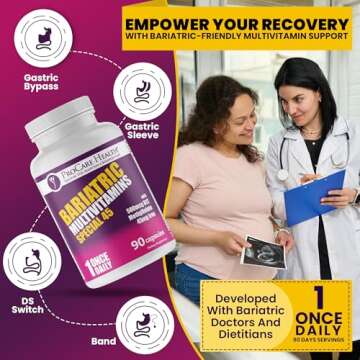 ProCare Health Bariatric Multivitamin with Iron (90 Capsule) - 45mg Iron with Reduced B12 - Post Op Bariatric Vitamins for Gastric Bypass Sleeve Patients, Sustains Recovery & Energy (03 Month Supply)