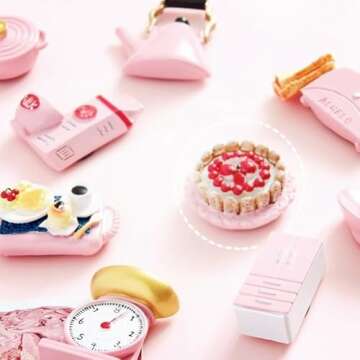 8pcs Pink Decorative Refrigerator Magnet for Home Kitchen Office Whiteboard Locker Decoration - Fake...