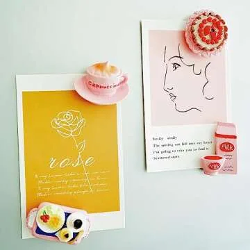 8PCS Pink Decorative Refrigerator Magnets - Fun Floral Home and Kitchen Decor