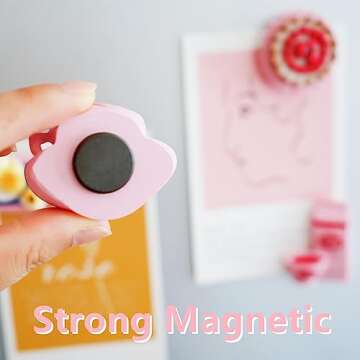 8PCS Pink Decorative Refrigerator Magnets - Fun Floral Home and Kitchen Decor