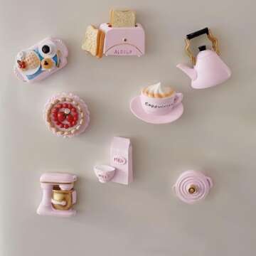 8PCS Pink Decorative Refrigerator Magnets - Fun Floral Home and Kitchen Decor