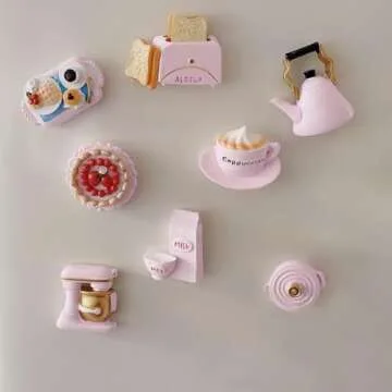 8PCS Pink Decorative Refrigerator Magnets - Fun Floral Home and Kitchen Decor