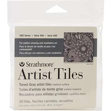 Strathmore 400 Series Toned Gray Artist Tiles - Eco-Friendly Art Surface 30 Count