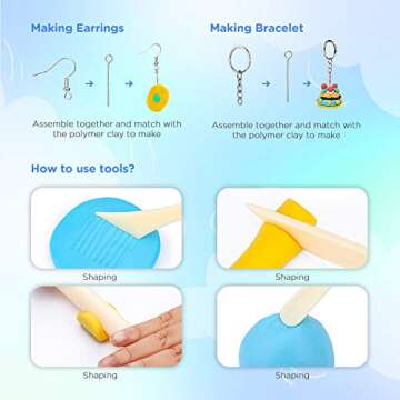ifergoo Polymer Clay, Modeling Clay for Kids DIY Starter Kits, Oven Baked Model Clay, Non-Toxic, Non-Sticky, with Sculpting Tools, Ideal Gift for Children and Artists