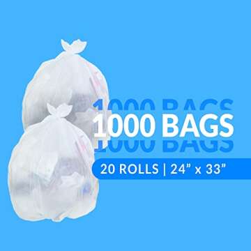 Reli. 13 Gallon Trash Bags Bulk Strong Clear 1000 Count
