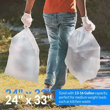 Reli. 13 Gallon Trash Bags Bulk Strong Clear 1000 Count