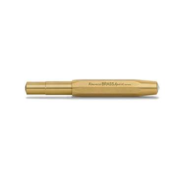 Kaweco BRASS SPORT Fountain Pen I Exclusive Brass Fountain Pen for Ink Cartridges Including Retro Metal Box I Fountain Pen 13 cm I Nib: F (Fine)