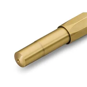 Kaweco BRASS SPORT Fountain Pen I Exclusive Brass Fountain Pen for Ink Cartridges Including Retro Metal Box I Fountain Pen 13 cm I Nib: F (Fine)