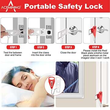 AceMining Portable Door Lock - Ultimate Security for Home and Travel