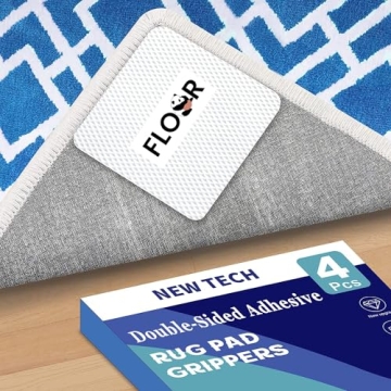 Lancord Rug Tape Large, Double Sided Adhesive Rug Pad Grippers (New Tech), Reusable Carpet Tape Non ...