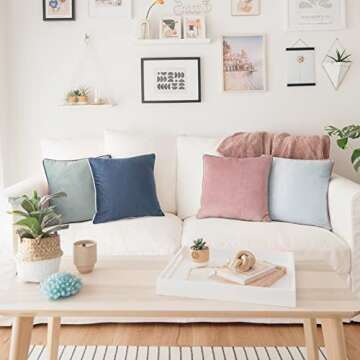 MONDAY MOOSE Decorative Throw Pillow Covers Cushion Cases, Set of 4 Soft Velvet Modern Double-Sided ...