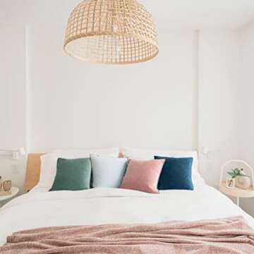 MONDAY MOOSE Decorative Throw Pillow Covers Cushion Cases, Set of 4 Soft Velvet Modern Double-Sided Designs, Mix and Match for Home Decor, Pillow Inserts Not Included (20x20 inch, Pink/Blue)