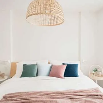 MONDAY MOOSE Decorative Throw Pillow Covers Cushion Cases, Set of 4 Soft Velvet Modern Double-Sided Designs, Mix and Match for Home Decor, Pillow Inserts Not Included (20x20 inch, Pink/Blue)