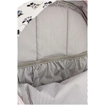 Loungefly x Disney Pastel Minnie and Mickey Mouse Nylon Backpack (Pink/Ivory, One Size)