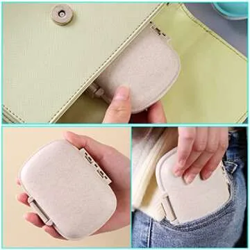 Zuihug 1Pack Daily Pill Organizer Box - Portable Pill Organizer Travel Case, Compact Pill Box and Pill Holder for Pocket Purse- Keep Your Medications Organized On-The-Go (Beige)