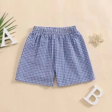 Karuedoo Toddler Gingham Shorts for Summer Style