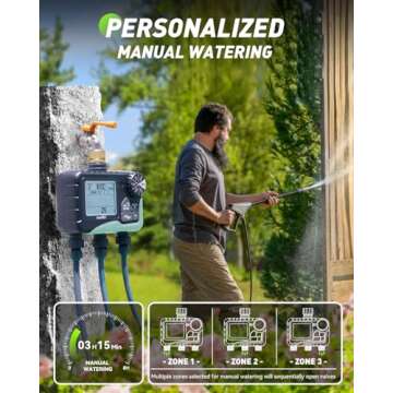 RAINPOINT 3 Zone Sprinkler Timer with Brass Inlet