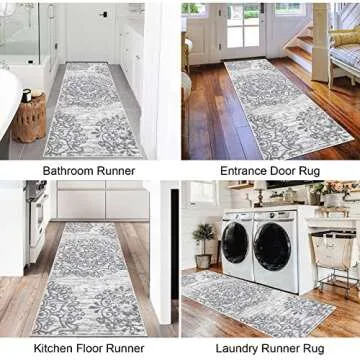 HEBE Vintage Non-Slip Cushion Runner Rug 2'x6'